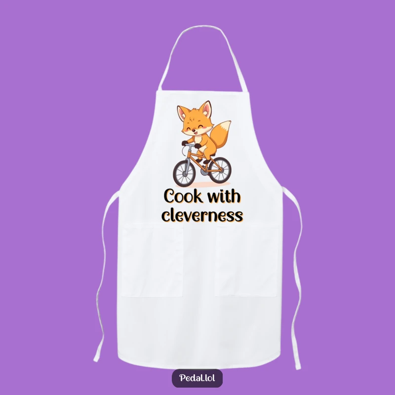 Funny Fox Cub Bike Apron: Playful Cub for a Whimsical, Funny Kitchen Experience