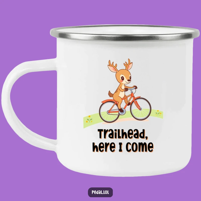Funny Deer Bicycle Camping Mug: Outdoor Humor Gift