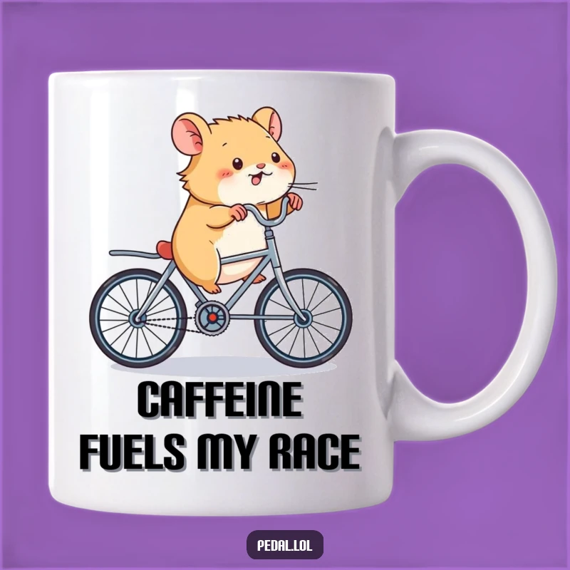 Funny Hamster Bicycle Mug: High-Energy, Furious Pedaling for a Hilarious Gift