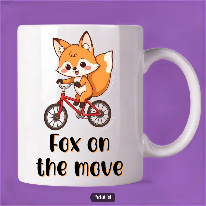 Funny Fox Bicycle Rider Mug: A Determined Cyclist's Perfect Funny Gift