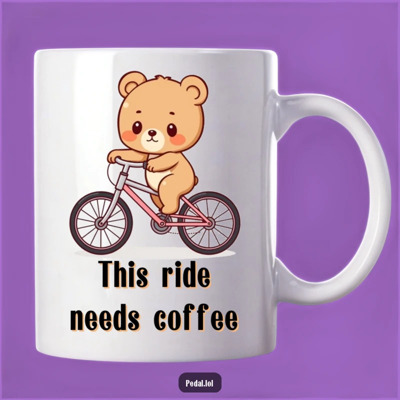 Funny Bear Cub Bicycle Wobble Mug: Adorable, Hilarious Mishap Gift for Coffee Lovers