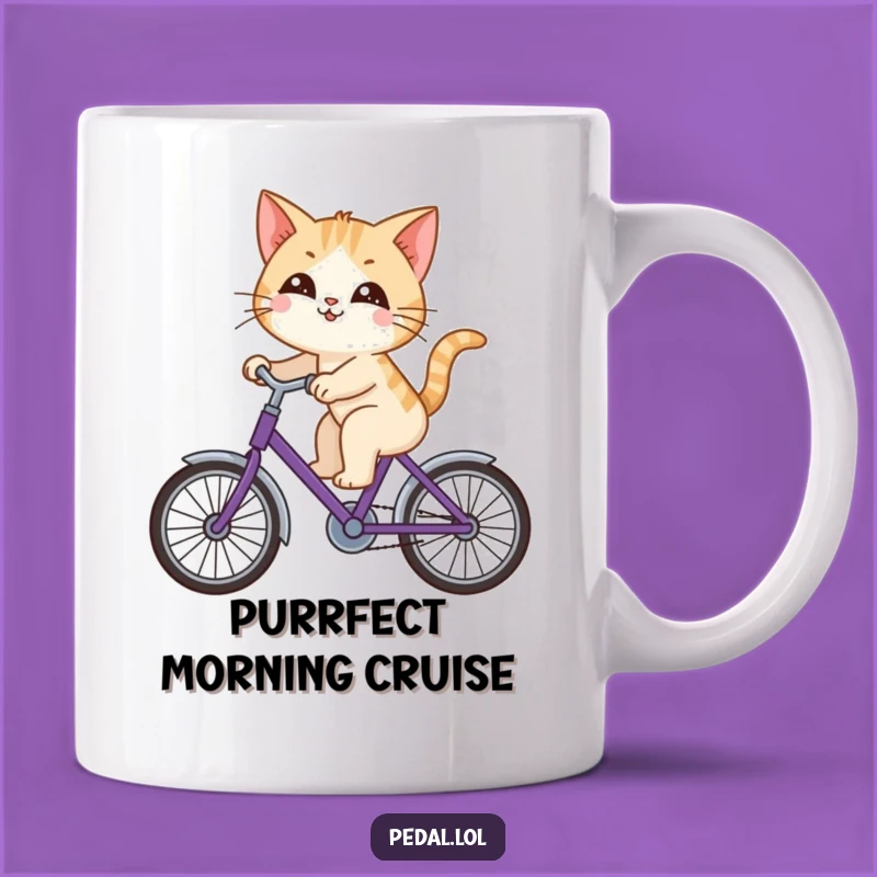 Funny Cat Bicycle Mug: A Curious Rider's Happy Funny Gift