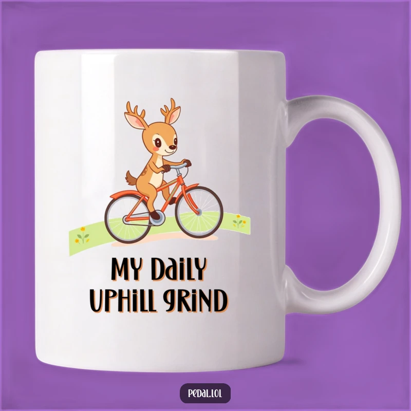 Funny Deer Bicycle Mug: Hilarious Determination Gift for Cyclists