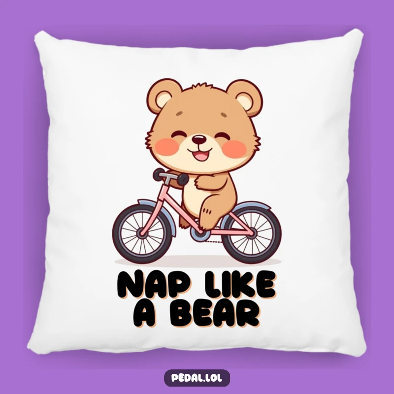 Funny Bear Cub Bike Pillow: Cozy Cub for Snuggles and Funny Gifts