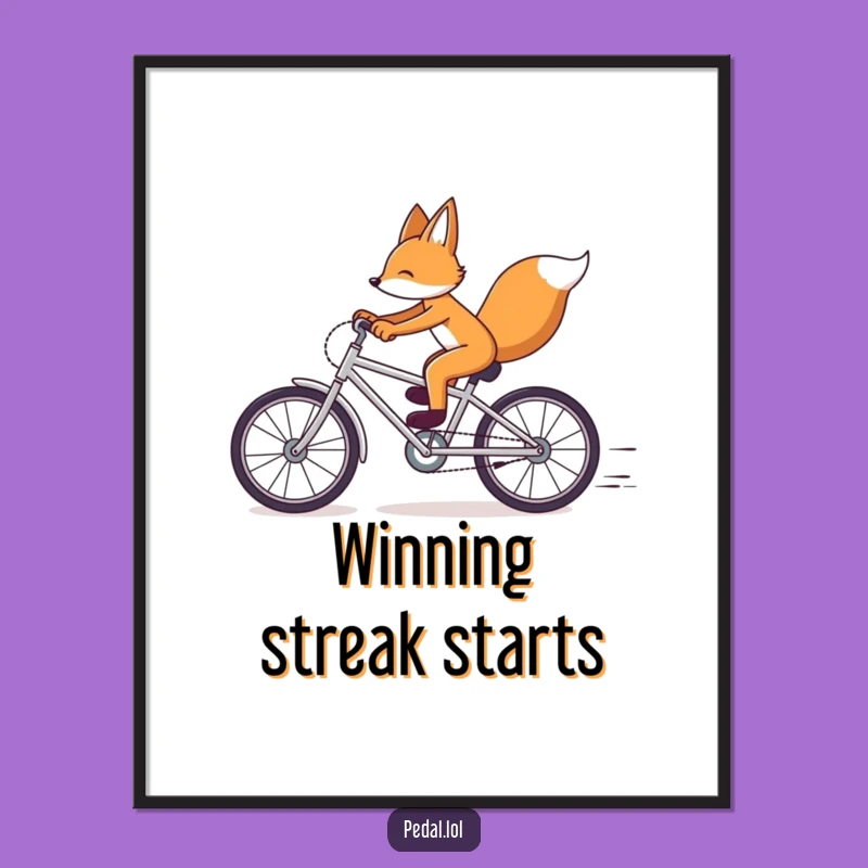 Funny Fox Bicycle Art Print: Instant Download of Speedy, Humorous Wall Decor, Perfect Gift