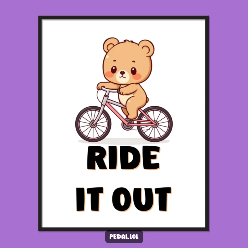 Funny Bear Cub Wobble Art Print: Instant Download of Cute, Hilarious Wall Decor