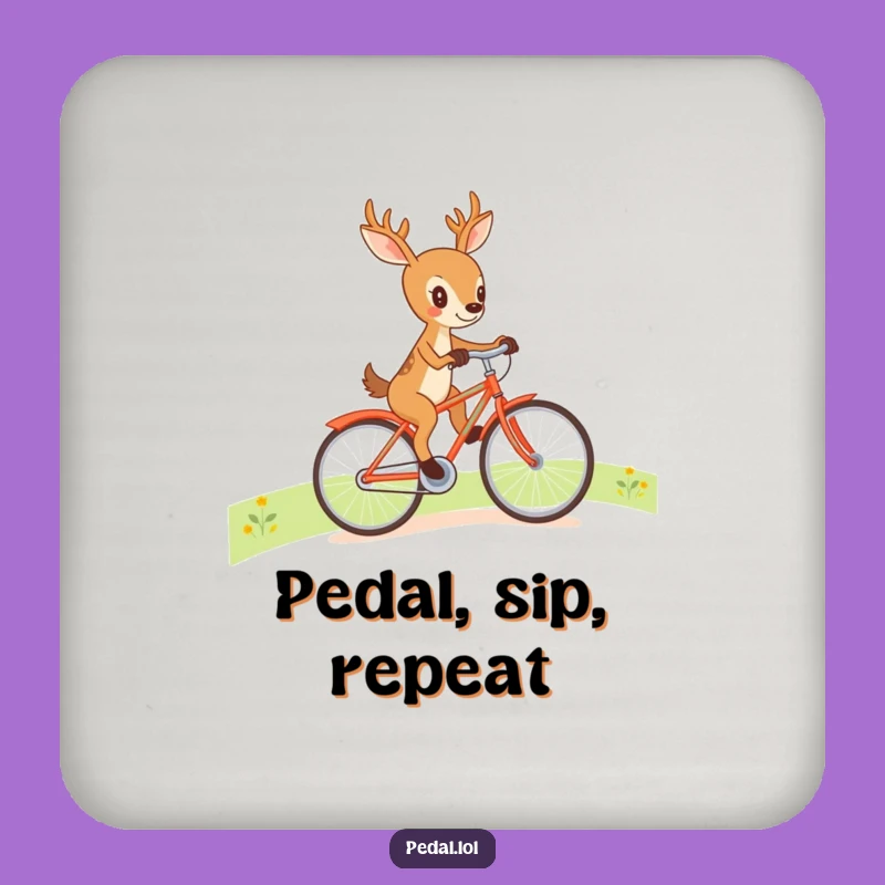 Funny Deer Bicycle Drink Coaster: Humorous Table Protection Gift