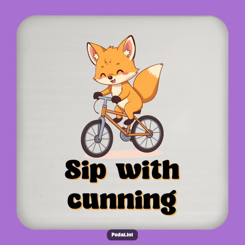Funny Fox Cub Coasters: Set of Playful Cub Bike Designs - Protect Surfaces with Funny Flair