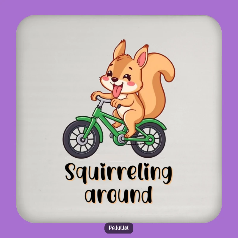 Funny Squirrel Bicycle Coaster: Protect Surfaces with Playful Charm