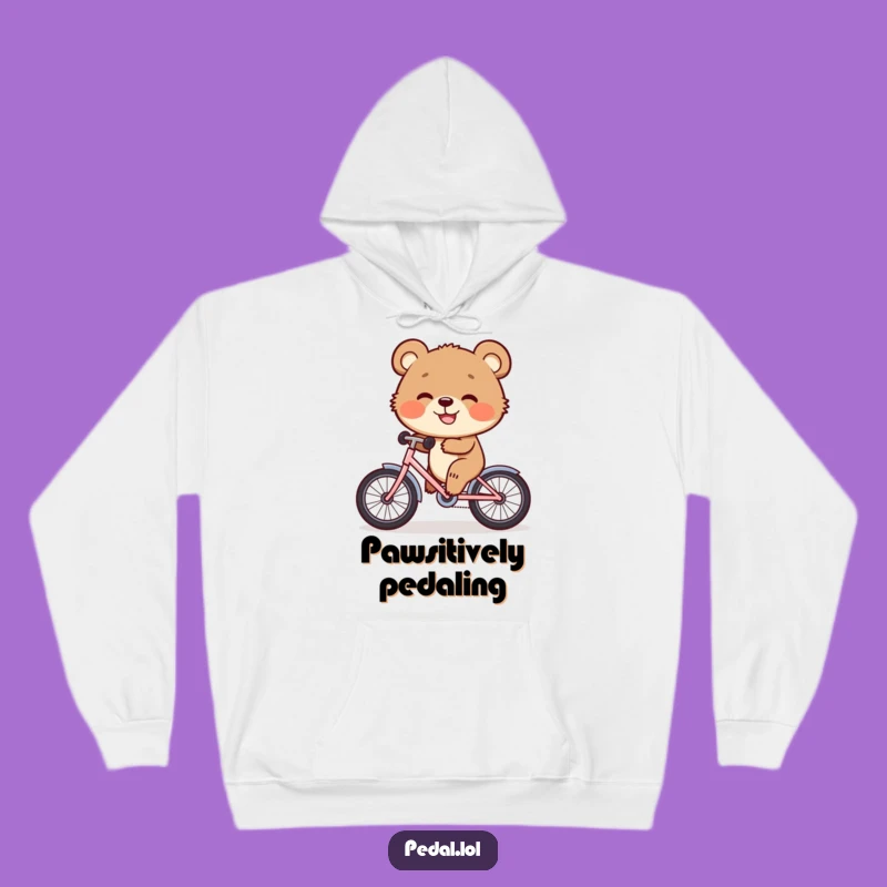 Funny Bear Cub Bike Hoodie: Cozy Cub's Ride Design for a Warm, Funny Gift