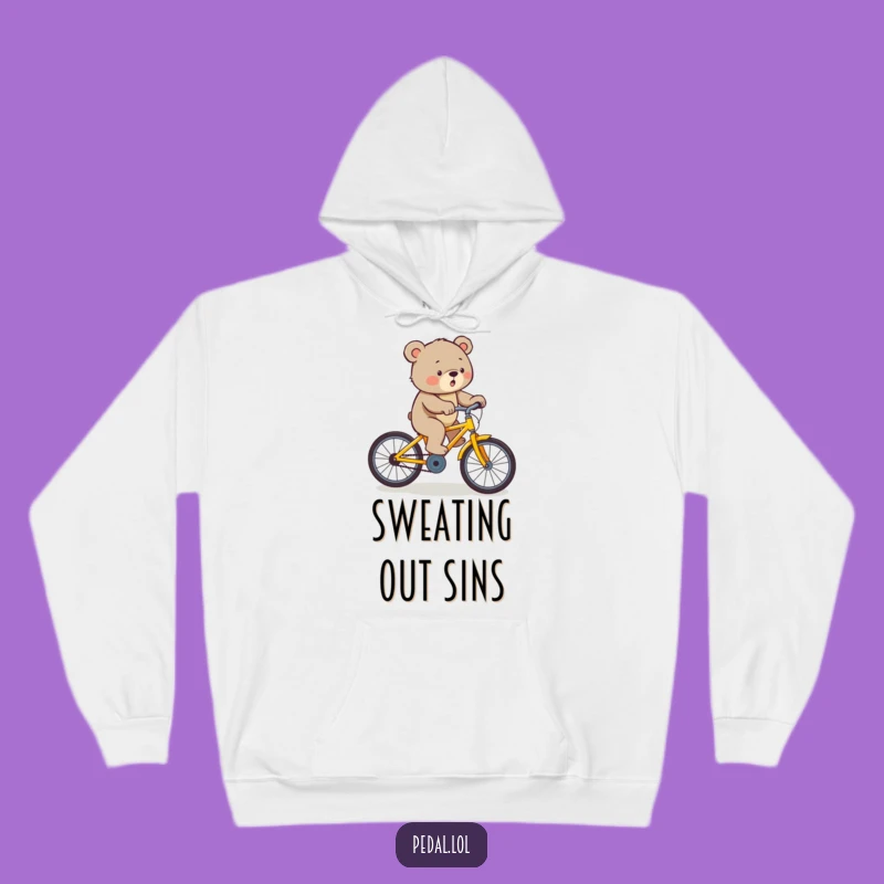 Funny Bear Cycling Hoodie: Warm & Motivational Funny Gift