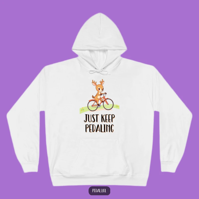 Funny Deer Bicycle Hoodie: Cozy Determined Cyclist Gift