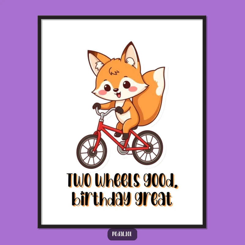 Free Printable Wall Art: Funny Fox Bicycle Rider Humorous Downloadable Decor