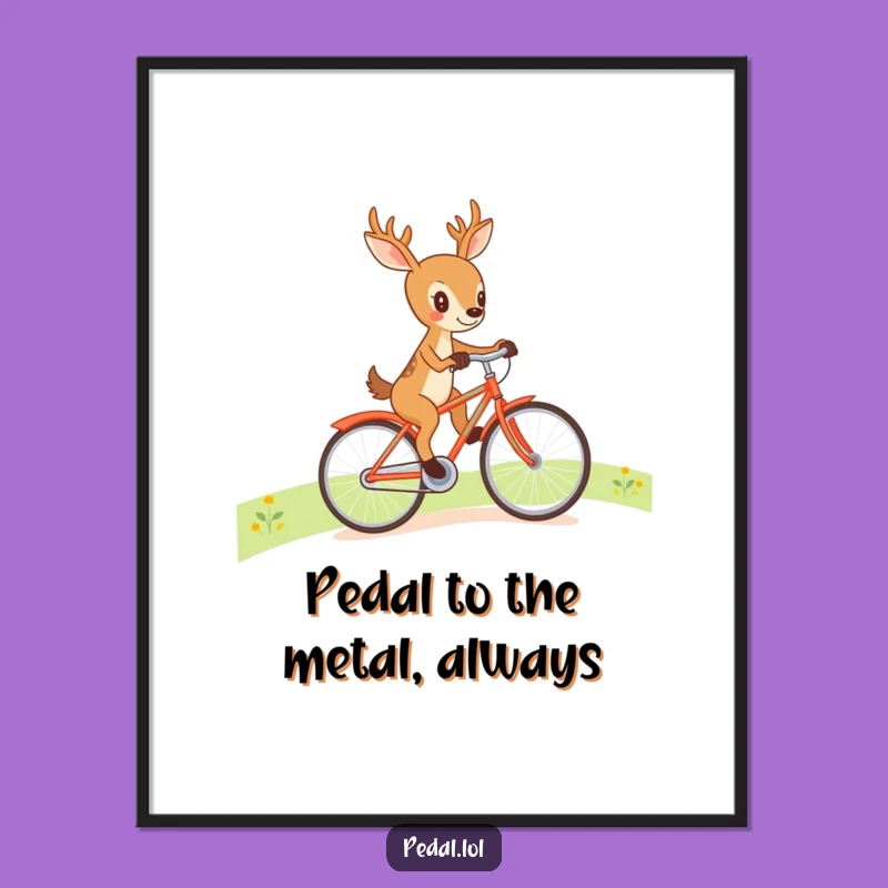 Funny Free Printable Wall Art: Determined Deer Cycling Art Downloadable