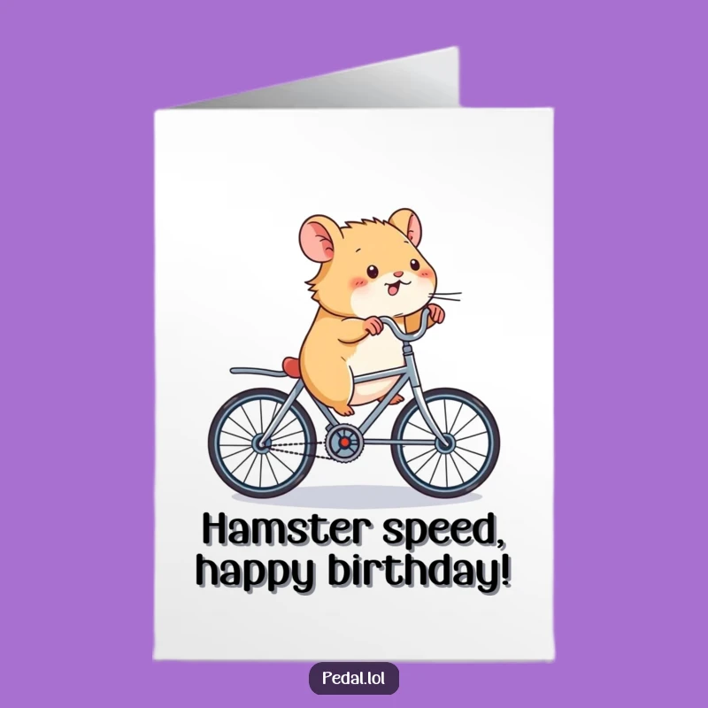 Free Printable Hamster Bike Card: Funny Birthday Downloadable Gift for Go-Getters