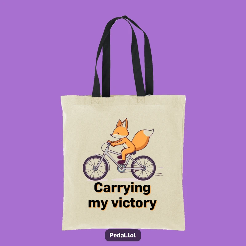 Funny Fox Bicycle Tote Bag: Carry Your Laughs with this Speedy, Humorous Gift Accessory