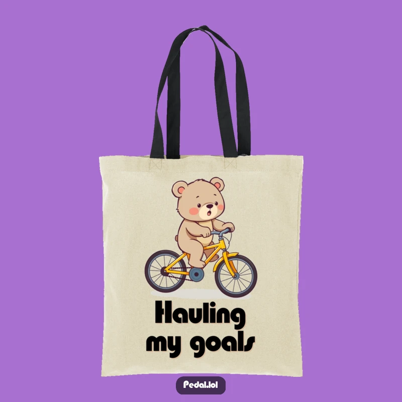 Funny Bear Bicycle Tote Bag: Carry Your Strength Everywhere!