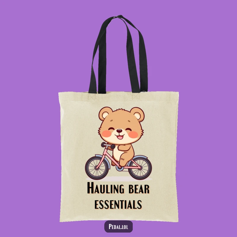 Funny Bear Cub Bike Tote: Carry Adventure with a Happy Cub Bag - Perfect Funny Gift