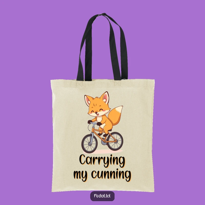 Funny Fox Cub Bike Tote: Carry Adventure with a Playful Fox Bag - Perfect Funny Gift